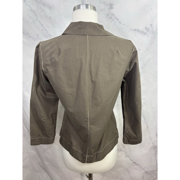 Rozae Nichols 90s Button up shirt top blouse  Artsy Boho sz 4 S USA Taupe Tom - Picture 14 of 16